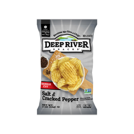 DEEP RIVER SNACKS Kettle Potato Chip Cracked Pepper & Salt 2 oz., PK24 17114